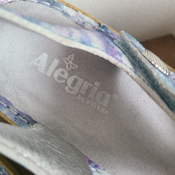 Alegria Kendra 298 Butterfly Tie-Dye Blue Leather Strappy Sandals Size 38 - Picture 6 of 12